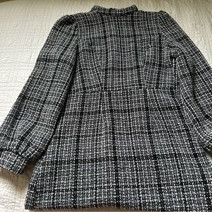 Classy black and white mock neck dress